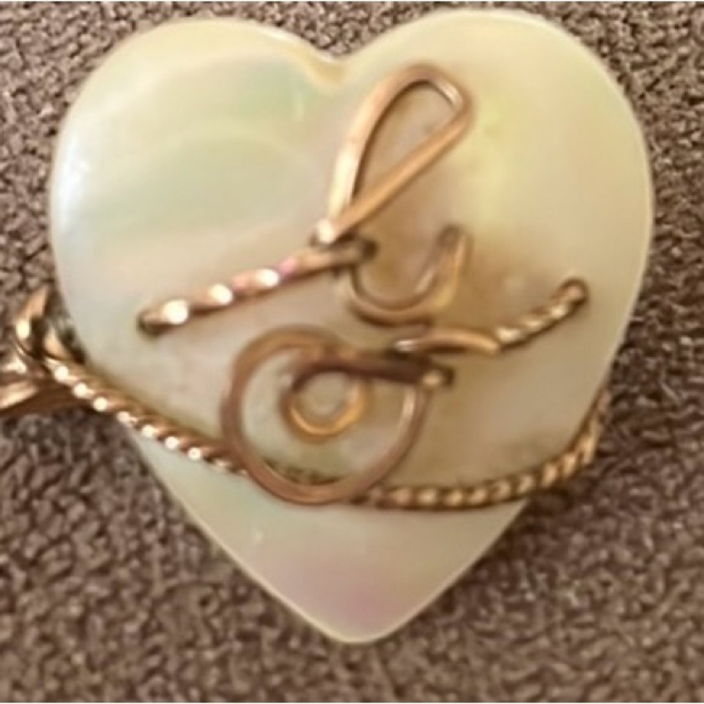 Vintage Mother of Pearl Initial Pin Letter G
